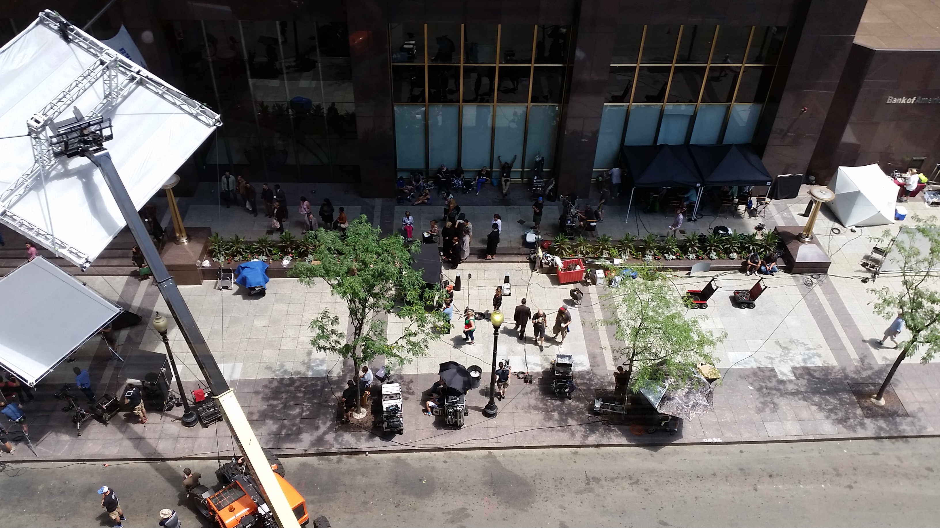 Shot of a Ghostbusters 3 movie set in Boston